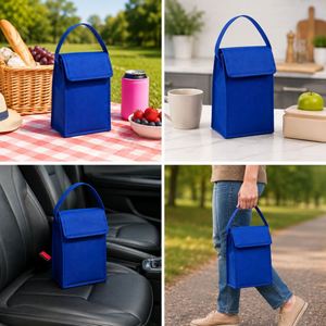 Sac isotherme personnalisé en non-tissé avec logo, en feuille d'aluminium, pour gâteaux, fruits de mer, bubble tea, à emporter, avec poche à glace intégrée - Product Image 2