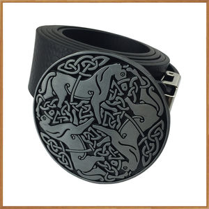 圆形锌合金皮带五金配件3D凯尔特结马形皮带扣 - Product Image 6