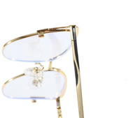 91258 Lunettes anti-lumière bleue œil de chat bicolores pour femme avec charnière à ressort et branches tendance