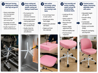 Chaise de bureau ergonomique à dossier haut, chaise de bureau moderne avec appui-tête réglable, cadre blanc pour la maison