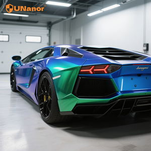 PET الكروم الأزرق الأخضر لون السيارة تغيير فيلم 3 سنوات الضمان ملصقات السيارة * 18 متر بالجملة الفينيل لف - Product Image 4