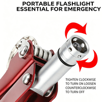 Mini-pince multifonction en acier inoxydable, kit d'outils pliables multifonctions avec lumière LED pour la randonnée, la survie et les réparations