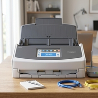 Scanner A4 Duplex IX1600 pour Bureau à Domicile, WiFi, 40ppm, 80ipm, Double CIS, 600dpi, USB 3.2, Blanc
