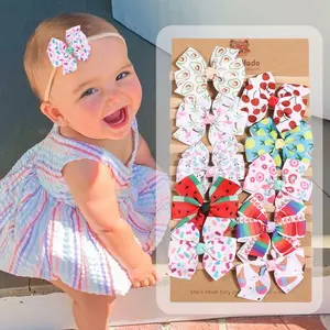 Leuk Uitziende Baby Meisje Haarbanden Set Boho Bows Hoofdbanden Voor Baby Haar Accessoires Voor Meisjes