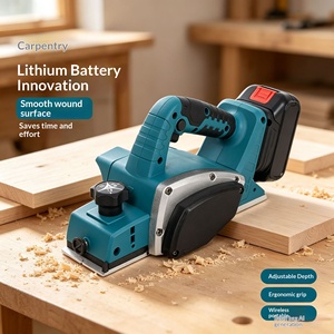 <span class=keywords><strong>Raboteuse</strong></span> à bois sans fil sans balais 15000 tr/min, outil nu compatible avec batterie Makita 18V, machine à raboter électrique 82 mm pour le bricolage - Product Image 1