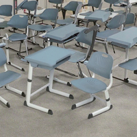 Ensemble de bureau et chaise ergonomiques pour étudiants, en plastique et acier, de style moderne, pour une utilisation en classe