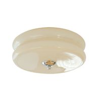 Lampu langit-langit krem bergaya Prancis Nordik abad pertengahan, lampu kaca Amerika untuk kamar tidur, koridor, dan pintu masuk.