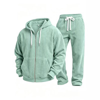 Ensemble décontracté homme automne : veste à capuche tissée unie à manches longues et pantalon de sport, style transfrontalier Europe-Amérique, populaire