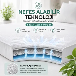 Protège-matelas imperméable Karden Flower en microfibre, drap-housse silencieux - Product Image 4