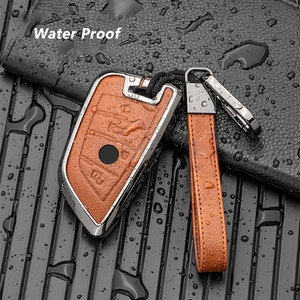 Custodia per chiave per auto in pelle di metallo personalizzata compatibile con <span class=keywords><strong>BMW</strong></span> X3 X5 X4 IX I4 serie serie 3 serie 330i 228i 430i XDrive serie 5 - Product Image 4