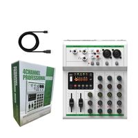 Console de mixage audio professionnelle 4 canaux T05 avec Bluetooth et alimentation fantôme 48V