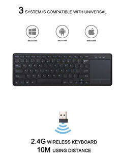 Teclado Inalámbrico 2.4G de 78 Teclas, Ultrafino, Interfaz USB, Diseño 75%, Teclado Inalámbrico para Portátil con Panel Táctil, Trackpad y Teclas Multimedia - Product Image 3