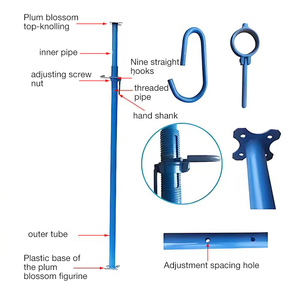 Puntales de Apuntalamiento Ajustables de Alta Resistencia, Puntales de Acero para Encofrado de Trabajo Ligero, Puntales para Andamios de Construcción - Product Image 4