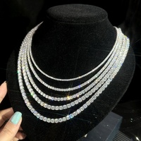 Collier chaîne tennis en diamant cultivé en laboratoire Bracelet certifié CVD IGI Vvs Iced Out Argent 925 9K 10K 14K 18K Chaîne diamant