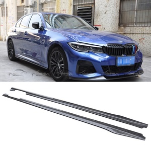 For BMW 3 Series G20 G21 M SPORT 2020-2022 OMS Style Carbon Fiber Side Skirts Extension Lip Chin Apron Spoiler <b>Splitter</b> - Product Image 1