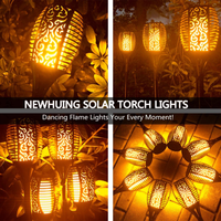 Lampe solaire d'extérieur étanche pour jardin et pelouse, 12/33/96 LED, effet flamme vacillante, torche solaire, en stock