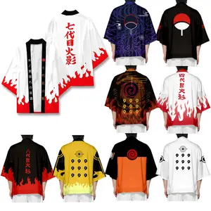 50 Estilos Sasuke Uchiha Itachi Cosplay Impressão 3D Haori Anime Kimono Cloak Verão Camisa de Manga Curta