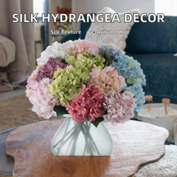 Bunga Hydrangea Sutra Buatan Tangan Realistis untuk Dekorasi Tahun Baru, Pesta, Pernikahan, dan Meja Rumah
