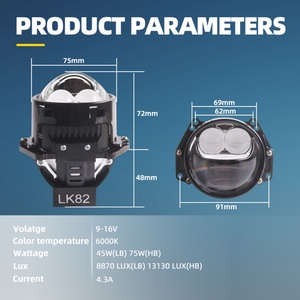 ไฟหน้า LED LK82 75w กำลังสูง ขนาด 3 นิ้ว เลนส์คู่ พร้อมเอฟเฟกต์เลเซอร์แบบคู่ สำหรับรถจักรยานยนต์และระบบตัวถังยานยนต์ - Product Image 5