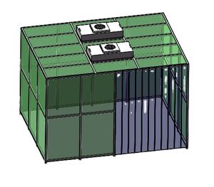 Стандартная 1000 ISO 10000 беспылеулавливающая кабина для чистой комнаты с системой кондиционирования воздуха, дверная затвор - Product Image 1