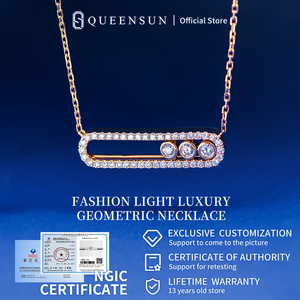 Collier Diamant 1 Carat QUEENSUN IGI pour Bijoux de Laboratoire GIA, Chaîne Clavicule en Or Blanc 14K/18K, Ensemble Collier Meixikaa 1 Carat - Product Image 2