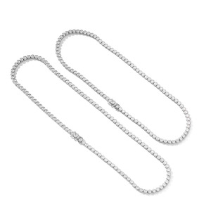 Collana <span class=keywords><strong>Tennis</strong></span> in Moissanite all'Ingrosso, Catena 3mm 0.1ct Bubble VVS1 con Certificato GRA, <span class=keywords><strong>Gioielli</strong></span> in Argento 925 per Donne, Uso Quotidiano - Product Image 2