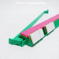 Ensemble de 4 supports de mahjong verts de 18 pouces de haute qualité avec poussoir, portables et écologiques, design luxueux et durable pour les tuiles de mahjong