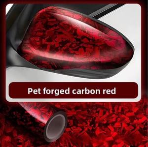 Vinilo Adhesivo para Automóviles PET <span class=keywords><strong>de</strong></span> <span class=keywords><strong>Fibra</strong></span> <span class=keywords><strong>de</strong></span> <span class=keywords><strong>Carbono</strong></span> Forjado con Acabado Brillante que Cambia <span class=keywords><strong>de</strong></span> Color, Vinilo Negro para Decoración Interior y Exterior - Product Image 4