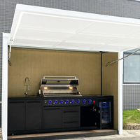 Neuheiten Custom ized Camping Komplette Außen küche mit Pizza ofen & Kühlschrank Fernbedienung Grau Outdoor Bbq Kitchen Pod