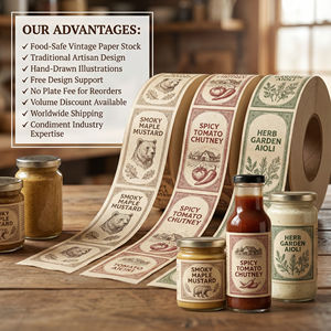 Etiqueta Autoadhesiva para Botellas de Condimentos, Etiqueta de Papel Vintage Impermeable para Envasado de Alimentos Tradicionales - Product Image 6