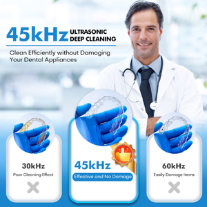 <span class=keywords><strong>Limpiador</strong></span> <span class=keywords><strong>Dental</strong></span> Ultrasónico Eléctrico IPX7 a Prueba de Agua de Última Generación, 45 kHz, Cuatro Lámparas UV para una Limpieza Profunda de Dentaduras Postizas y Aparatos Ortodóncicos - Product Image 4