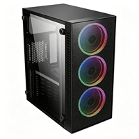 Tour à haut débit d'air compatible ATX Micro ATX, avec 7 emplacements d'extension PCI, double disque dur, double SSD, et espace d'installation généreux pour ventilateurs – Accessoire pour PC.