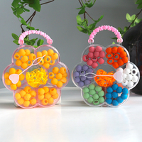 Tragbare Box Silikon Haar perlen Set Haarschmuck Set für Mädchen