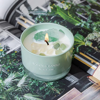 Bougies parfumées de luxe en cire de soja sans fumée, type verre, en cire de soja cristalline, parfumées, pour Noël 2026 - Grande Vente