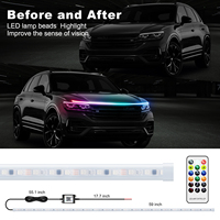 Tira de Luces LED para el Capó del Coche, Decoración Exterior, Flexible, Impermeable, Luz Diurna