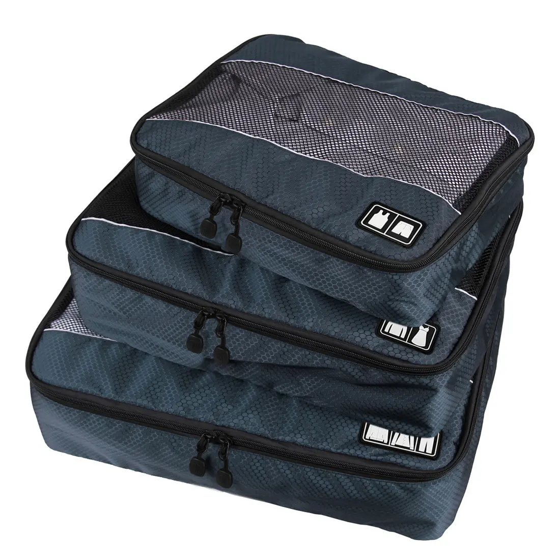 Ensemble de cubes d'emballage de voyage étanches 3 PCS Sacs d'organisation de bagages pour accessoires de voyage Essentiels de voyage