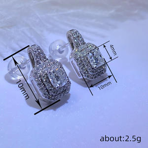 Orecchini di Lusso in Oro Bianco con Diamanti Taglio Radiant Colore D Naturali Certificati GIA Gioielli da Matrimonio Stile Femminile - Product Image 5