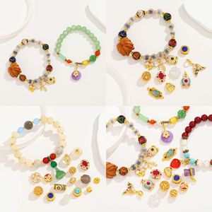NANTONG Cuentas espaciadoras de cobre chapadas en oro de 18K, colgante geométrico estilo chino, accesorios de joyería DIY, tamaño mediano - Product Image 3