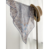 Écharpe carrée en soie de mûrier Georgette rétro à motif Paisley 60x60cm, châle fin polyvalent anti-UV, cadeau pour femme, écharpe en soie personnalisée