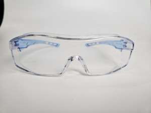 WELTA Lunettes de protection des yeux à verres transparents Lunettes de sécurité confortables anti-rayures et résistantes aux chocs avec monture bleue Protection des yeux - Product Image 2