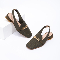Vente en gros de sandales Baotou carrées à talons bas pour femmes pour le nouvel été chinois chaussures de bureau professionnelles décontractées pour femmes