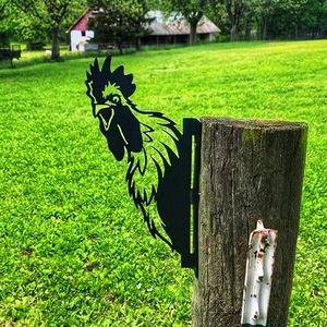Extérieur Ferme Jardin Arrière-Cour Pelouse Creux Peeping Animaux Bovins Métal Art Vache Chèvre Cheval Silhouette Clôture Cour Décor - Product Image 3