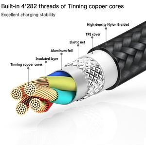 Nylon Bện Từ Loại C 5A Nhanh Sạc Cáp Usb, Điện Thoại Di Động Micro Usb Sạc Cáp Dữ Liệu - Product Image 5