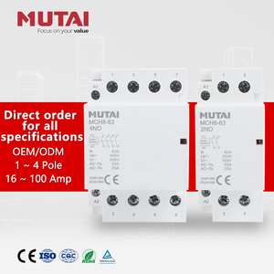 <span class=keywords><strong>MUTAI</strong></span> Factory 16A 20A 25A 32A 40A 63A 100A Contactor de CA magnético doméstico Lista de precios 12V 24V 36V 110V 220V 240V 380V BOBINA - Product Image 1