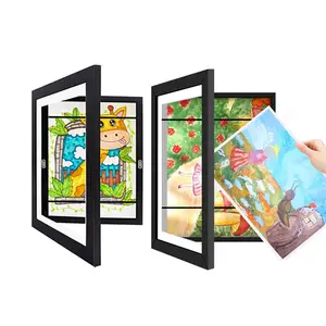 2024热卖儿童艺术品相框照片绘画图片展示架磁性前开口儿童艺术相框