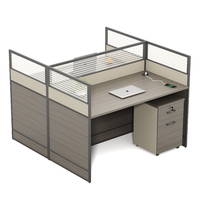 Bureau de travail moderne en bois pour personnel de direction, extensible, pour bureau ouvert, avec cloison de séparation et pied mobile, fourni directement par l'usine