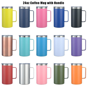 Vaso Térmico de Viaje de Doble Pared de 24 oz con Logotipo Personalizado, Tapa y Asa de Acero Inoxidable 304, Taza de Café Aislada para Hogar, Oficina y Exteriores - Product Image 1