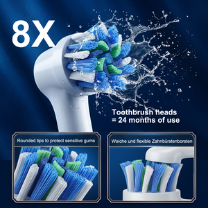 Brosse à dents électrique sonique oscillante 3-en-<span class=keywords><strong>1</strong></span> OEM ODM à marque privée, étanche IPX7, intelligente, rechargeable, rotative, à poils moyens, 5 modes, pliable - Product Image 3