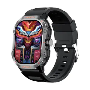 Smartwatch com tela AMOLED robusta para saúde e esporte 2 "", grande China, relógio inteligente de alta qualidade para homens, conector Android Ios HK24