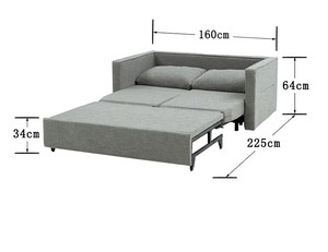 Canapé-<span class=keywords><strong>lit</strong></span> pliable en tissu pour salon, ensemble complet pour petit appartement moderne - 2 places - Product Image 6